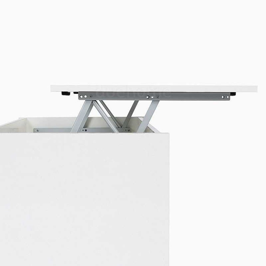 Mesas Baratas Tienda de Muebles en Las Palmas Mesas De Centro | Mesa De Centro Elevable Blanco Brillo 102X50X43Cm