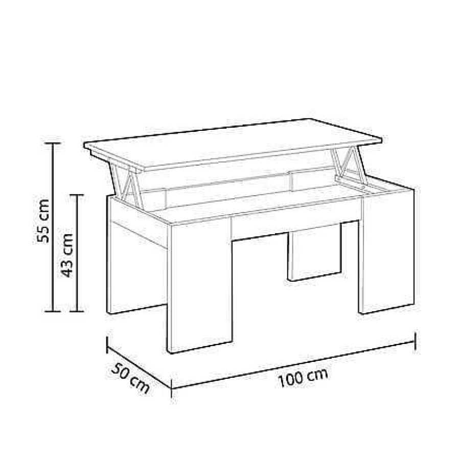 Mesas Baratas Tienda de Muebles en Las Palmas Mesas De Centro | Mesa De Centro Elevable Gris