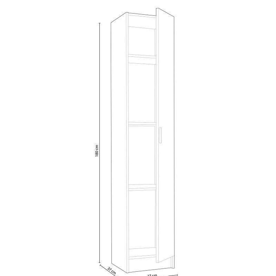 Cocina Tienda de Muebles en Las Palmas | Armario Multiusos 1 Puerta 180Cm Blanco Artik