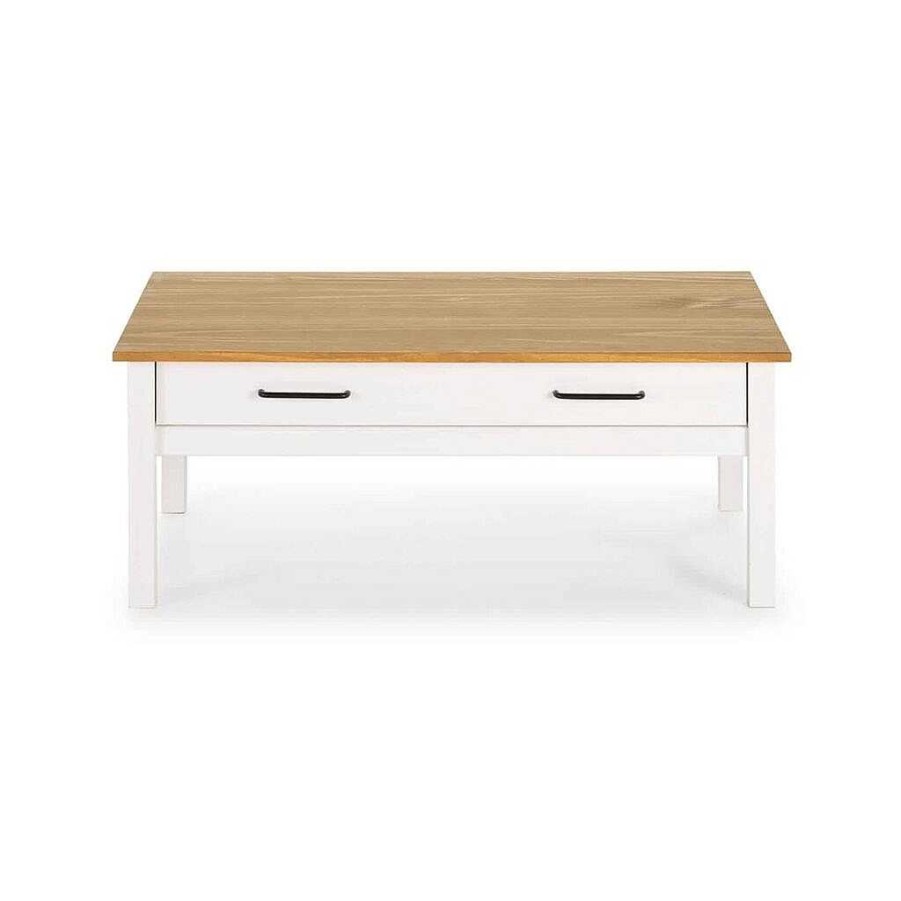 Mesas Baratas Tienda de Muebles en Las Palmas Mesas De Centro | Mesa De Centro 2 Cajones Miranda Blanco / Cera