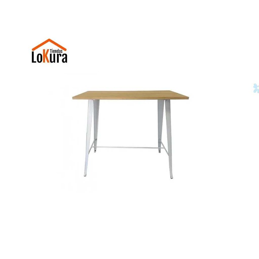 Mesas Baratas Tienda de Muebles en Las Palmas Mesas De Exterior | Mesa De Bar Negra 120Cm Tol Blanco