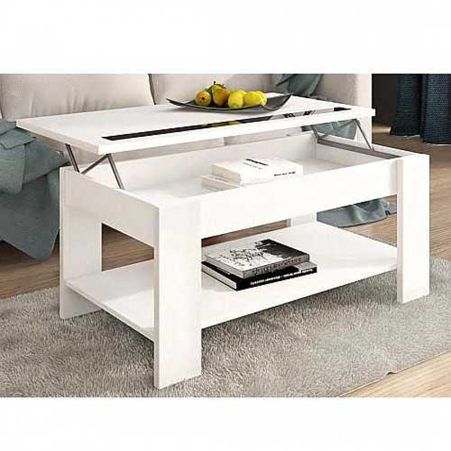 Mesas Baratas Tienda de Muebles en Las Palmas Mesas De Centro | Mesa Centro Elevable Gueda Blanco