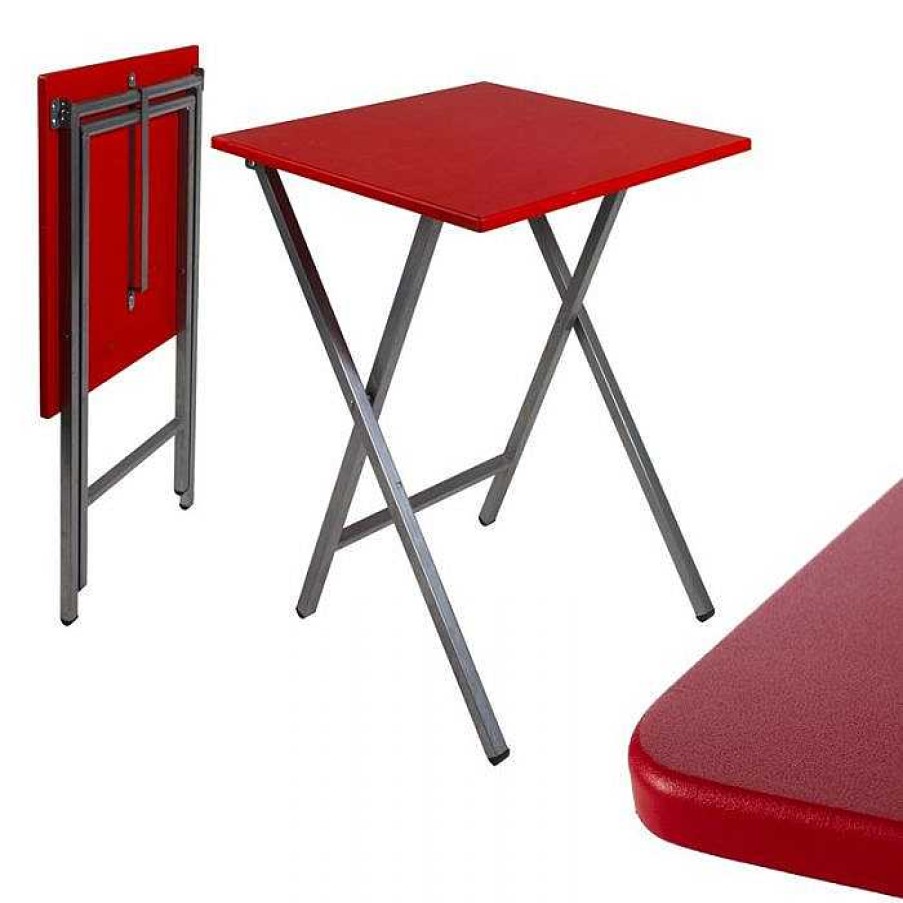 Mesas Baratas Tienda de Muebles en Las Palmas Mesitas Auxiliares | Mesa Cuadrada Plegable 48X48X65Cm Blanco