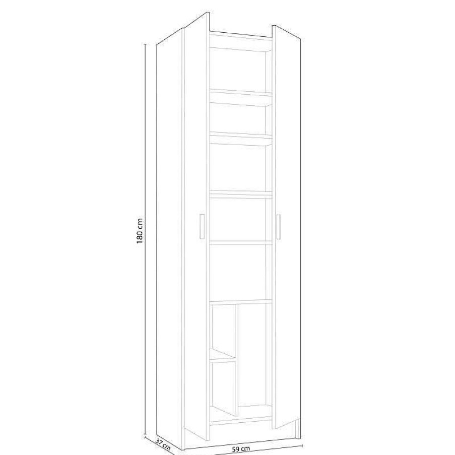 Cocina Tienda de Muebles en Las Palmas | Armario Auxiliar Multiusos 59X37X180 Blanco Artik