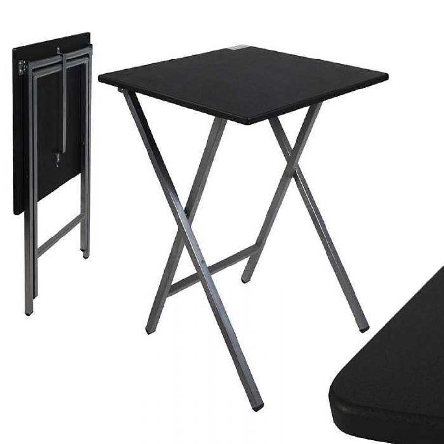 Mesas Baratas Tienda de Muebles en Las Palmas Mesitas Auxiliares | Mesa Cuadrada Plegable 48X48X65Cm Blanco